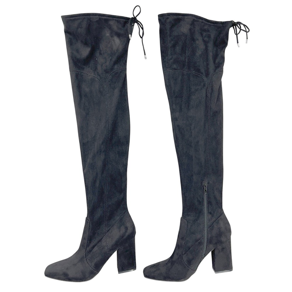 Unisa‎ Unquesia Over-The-Knee Black Faux Suede Boots Women's 9 Tall Side Zipper
